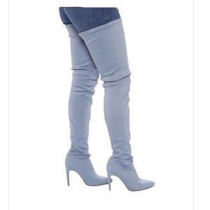FASHION NOVA Keyana Thigh High Boot Light Blue size various